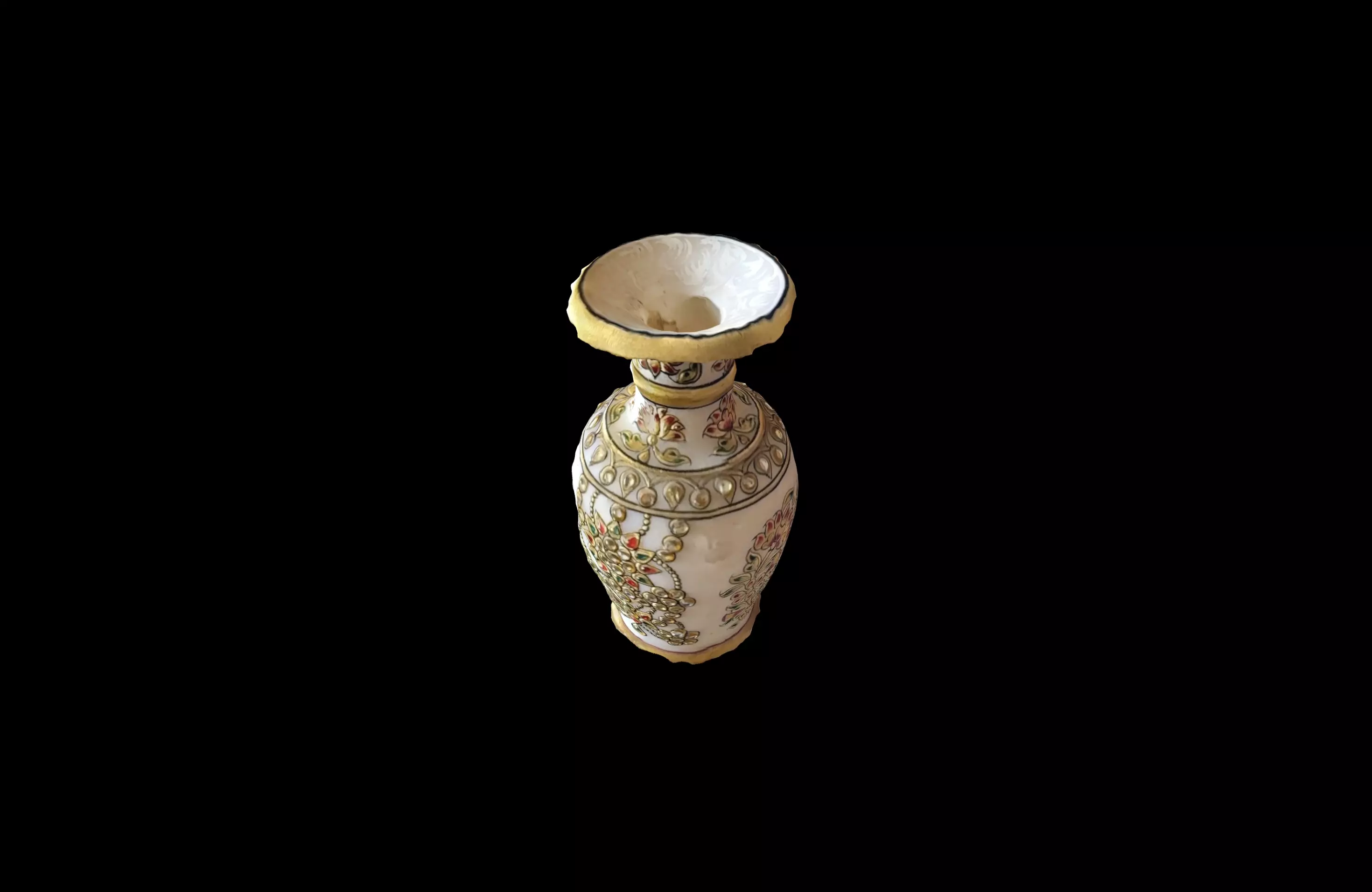 Marble Meenakari Gold Plated Low-poly 3D model_0