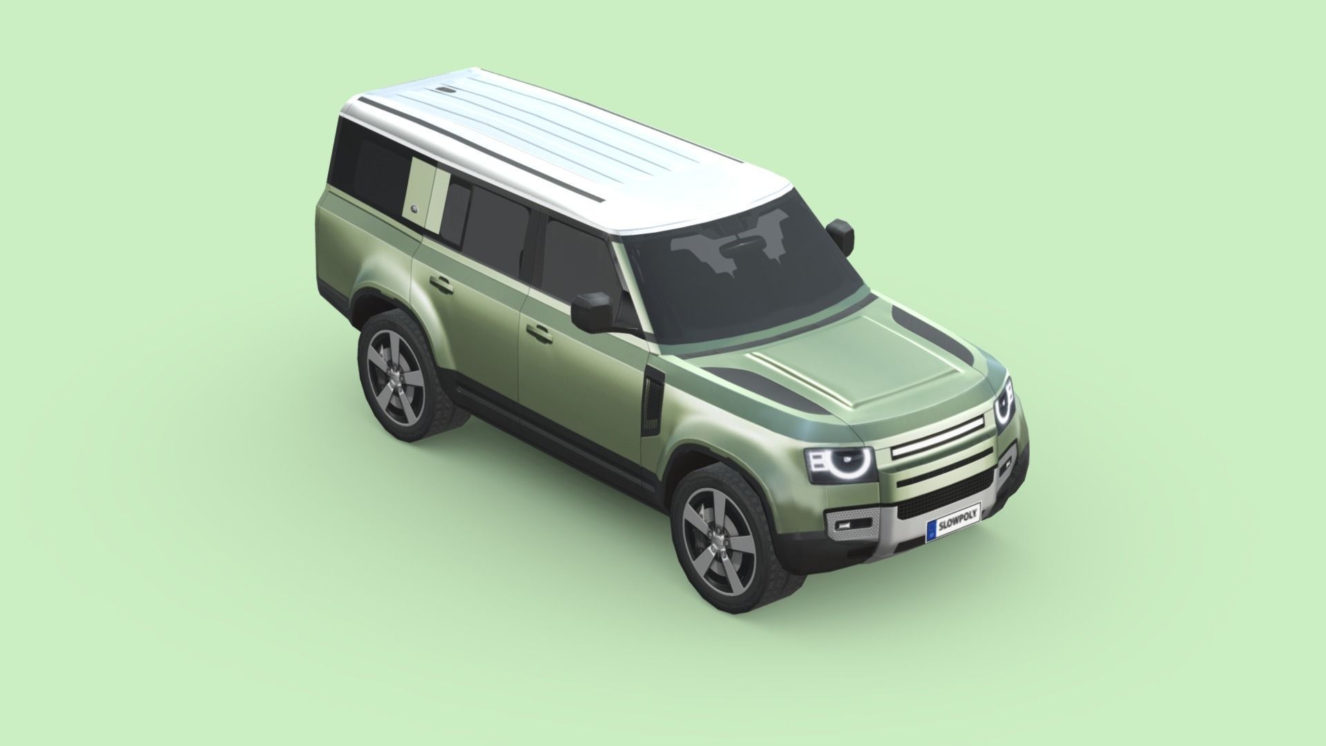 Land Rover Defender 130 Low-poly 3D model_2
