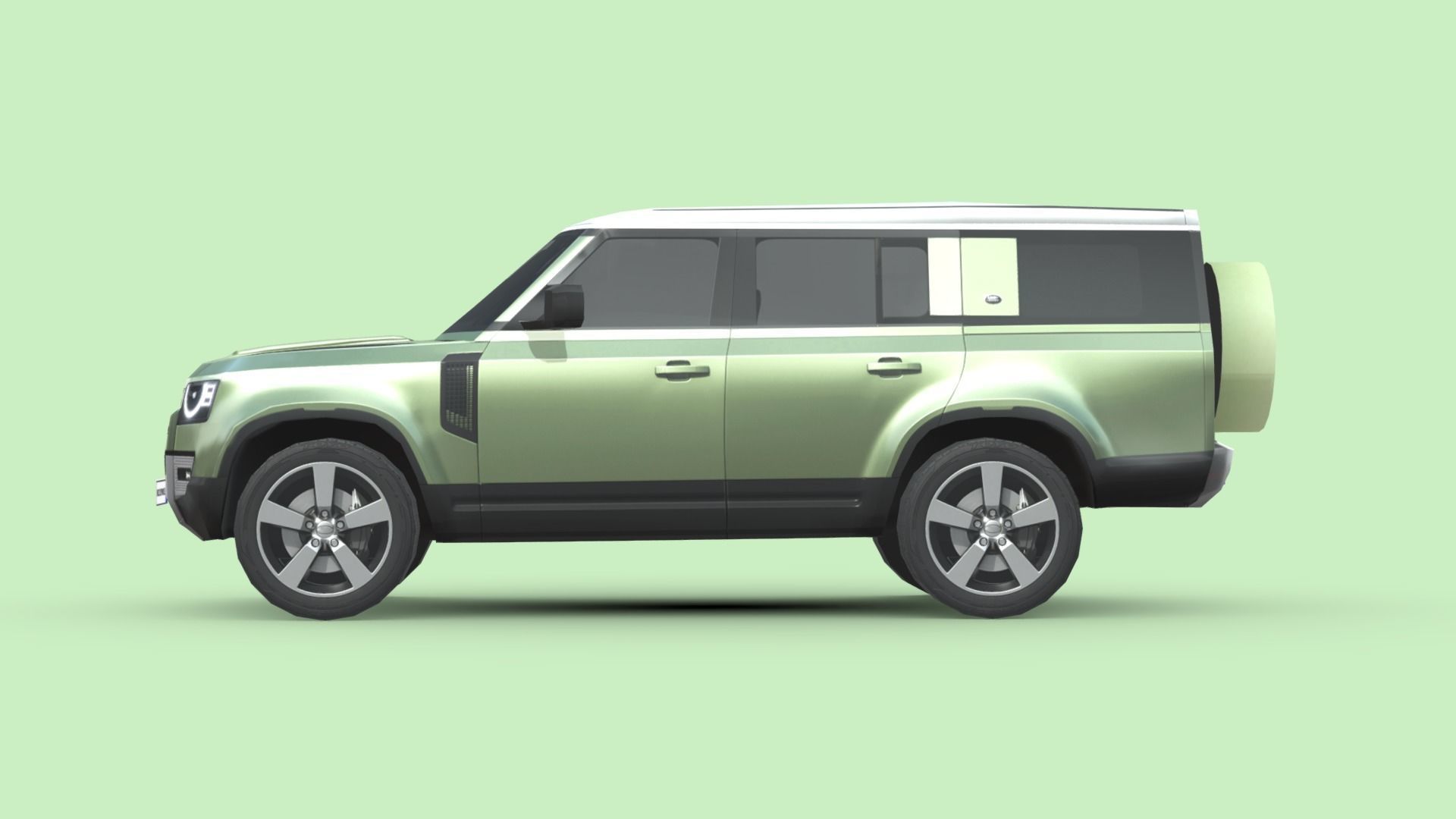 Land Rover Defender 130 Low-poly 3D model_3