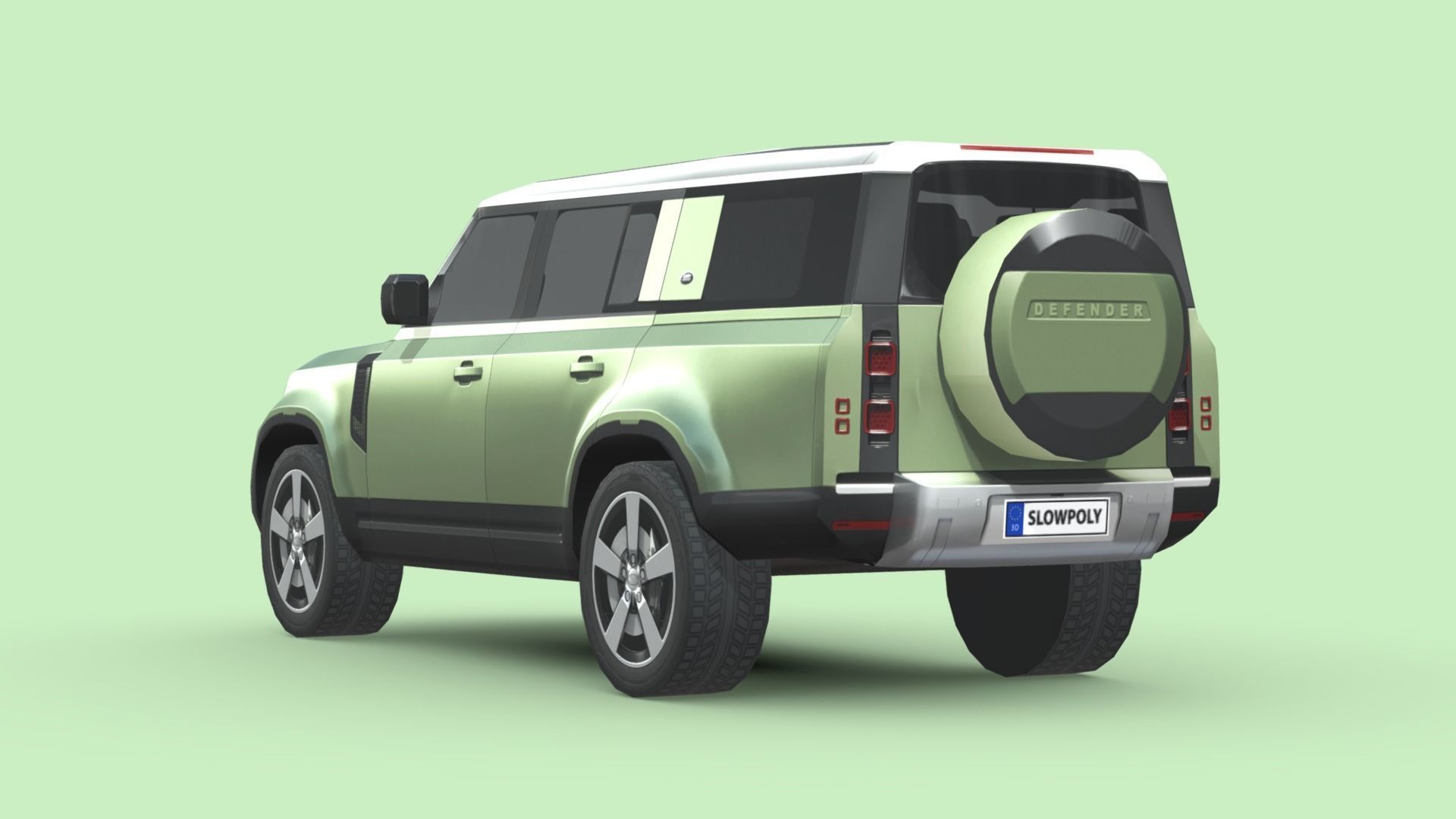 Land Rover Defender 130 Low-poly 3D model_1