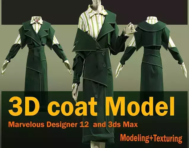 Green coat modal 3D model