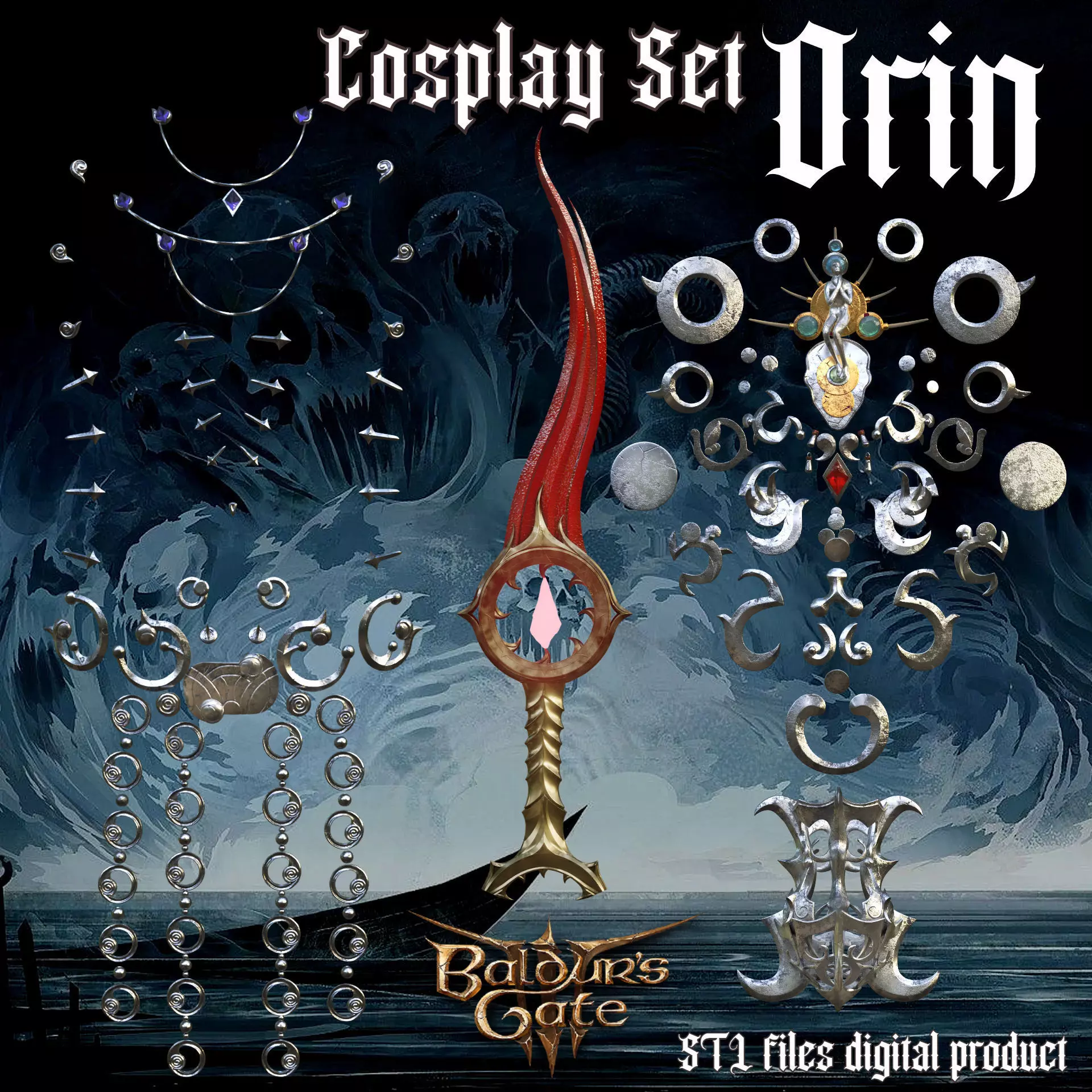 Orin Cosplay Set Baldurs Gate 3 3D print model_0