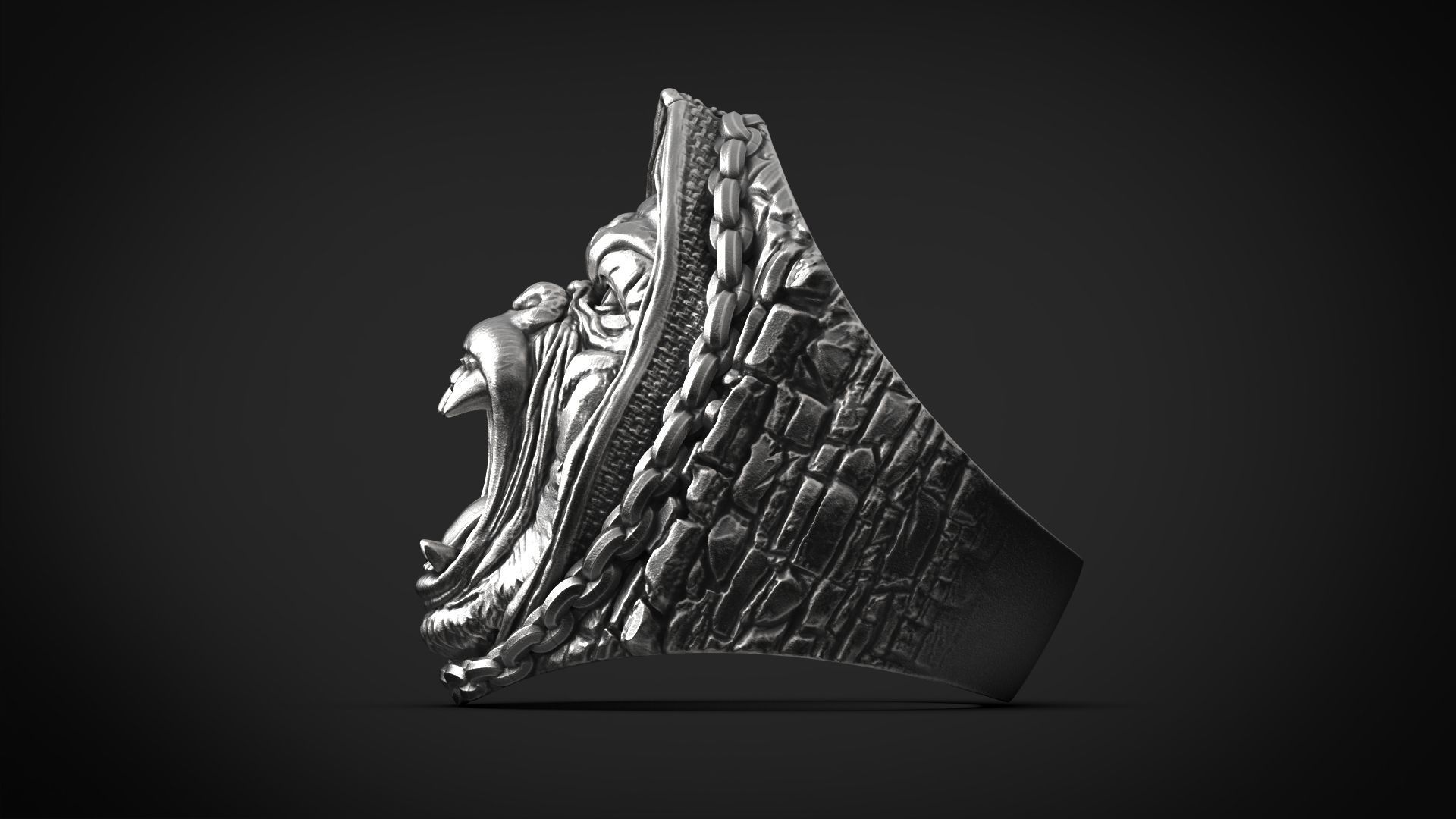 Gorilla in a hood Ring STL 3d model for 3d printing 3D print model_2