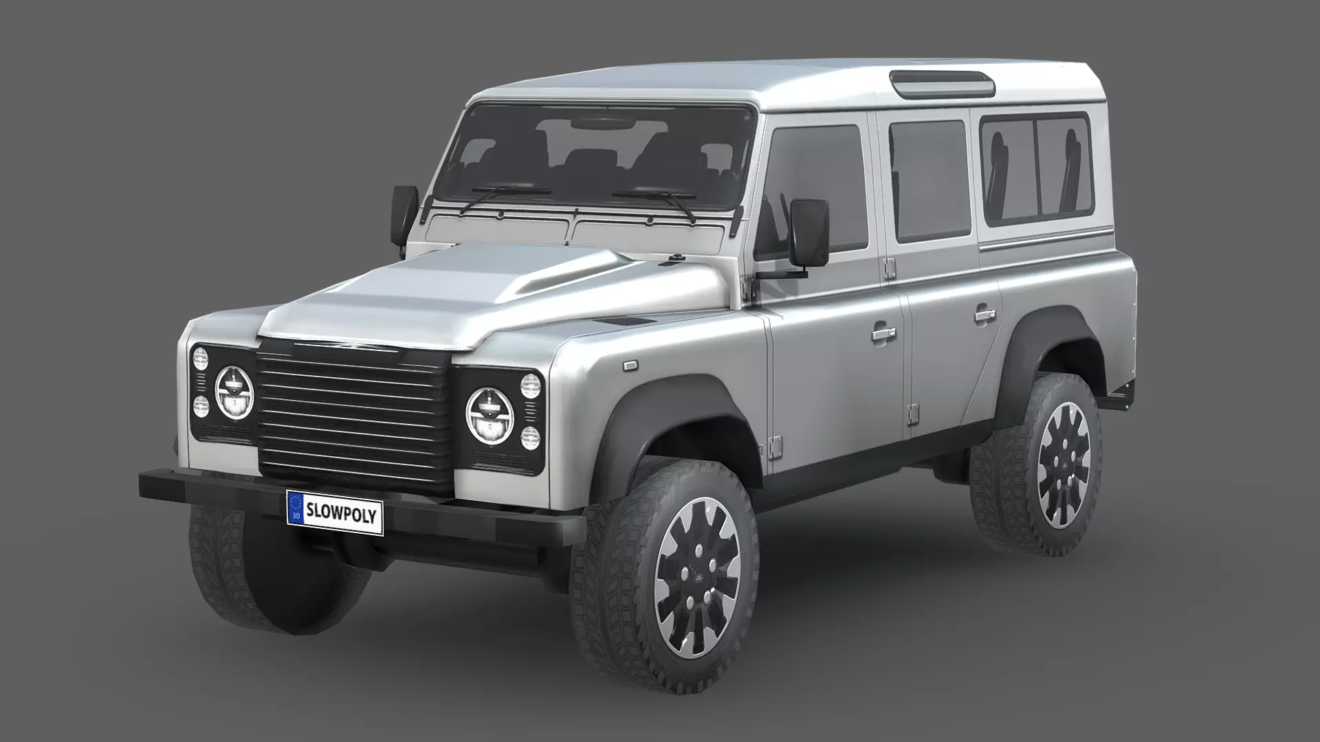 Land Rover Defender Works V8 4-door 2018 Low-poly 3D model_0