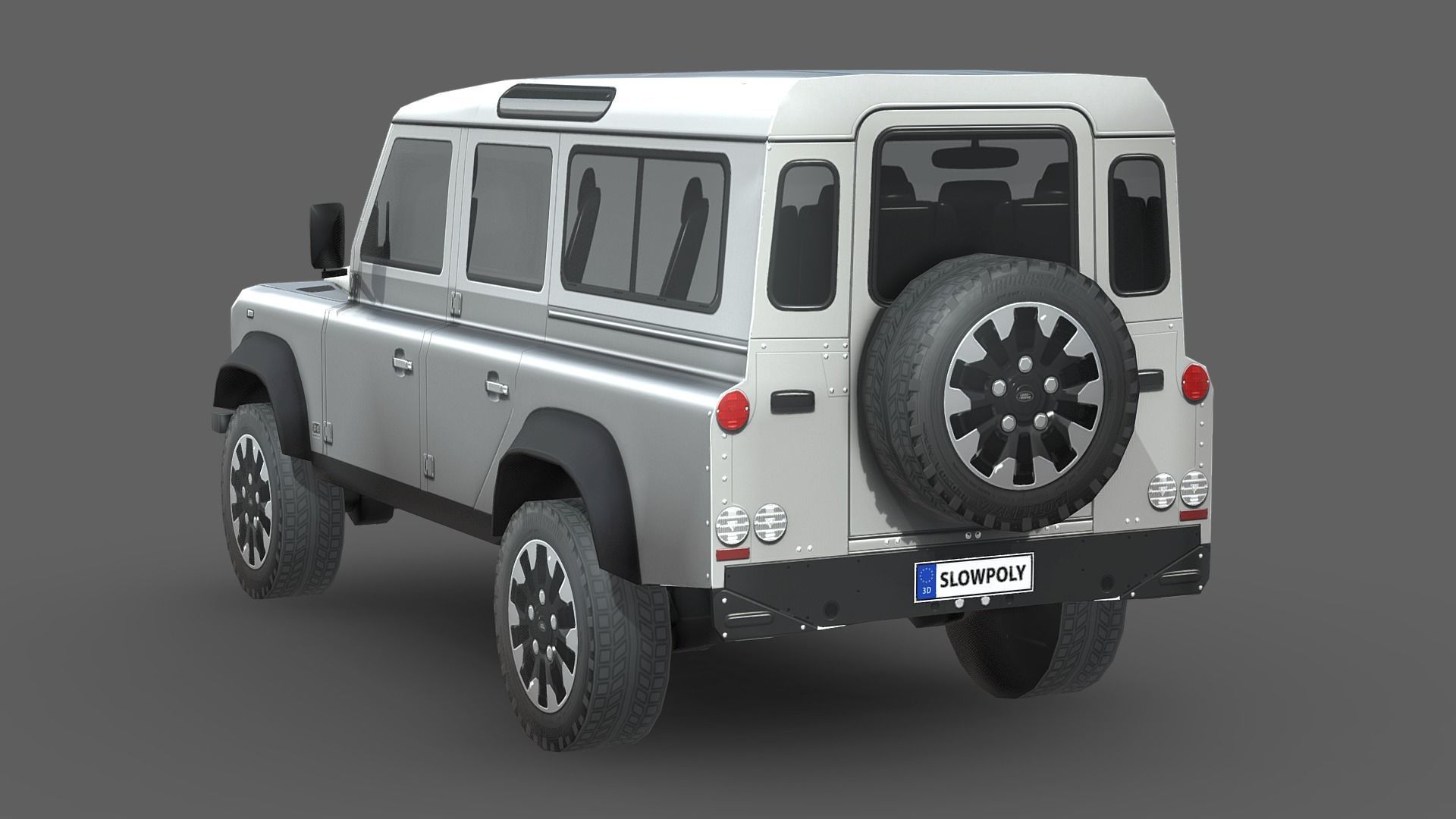 Land Rover Defender Works V8 4-door 2018 Low-poly 3D model_1