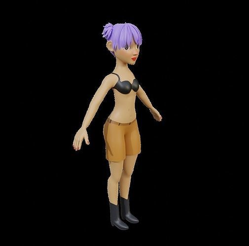 Lowpoly sexy model for game Low-poly 3D model