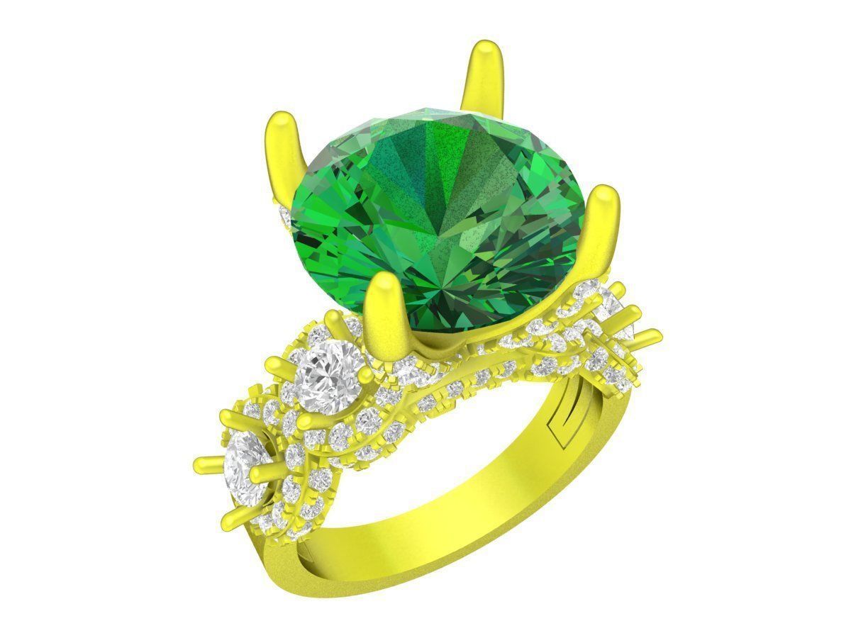 7285 luxury diamond engagement ring 3D print model_4