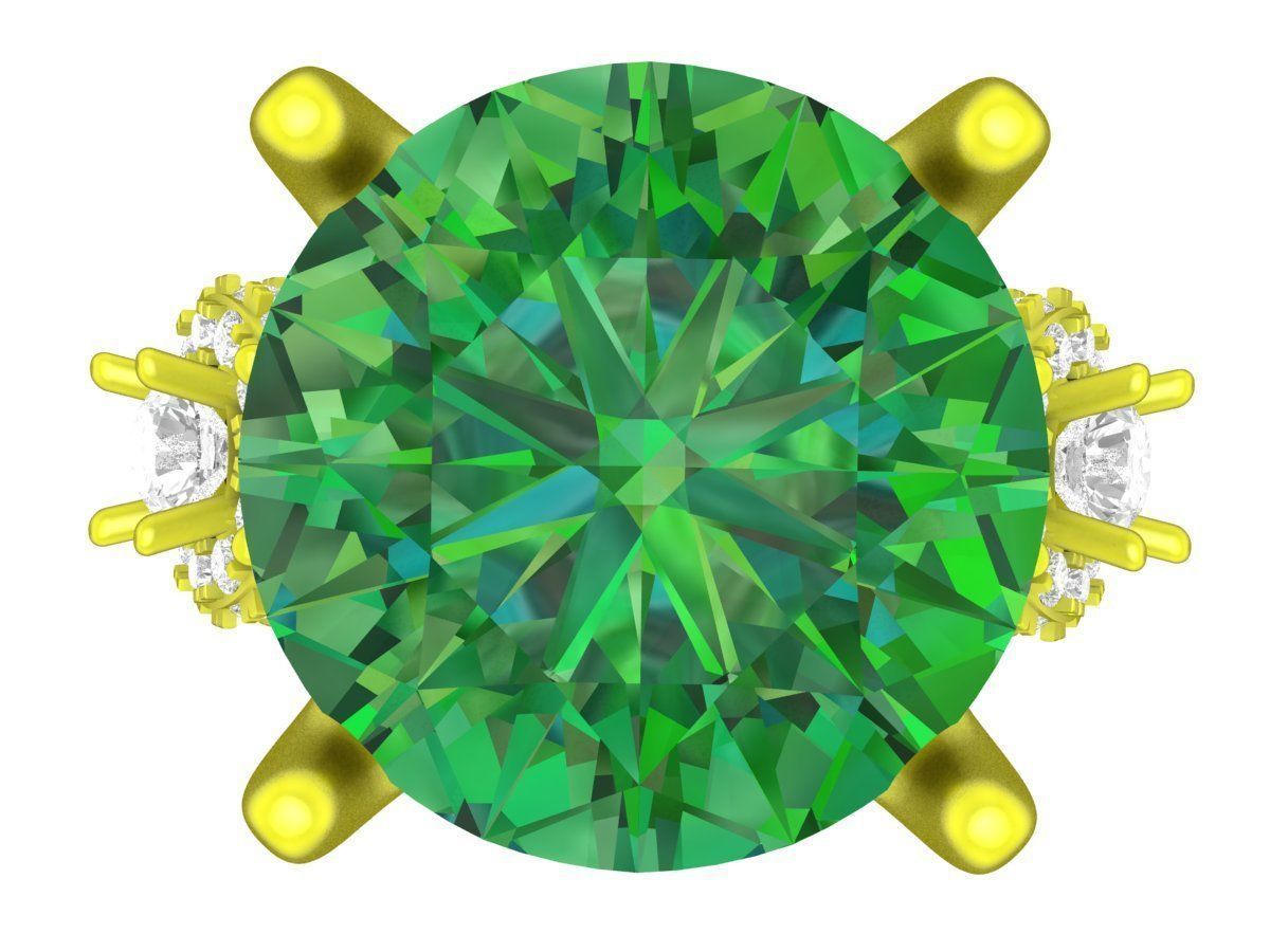 7285 luxury diamond engagement ring 3D print model_1