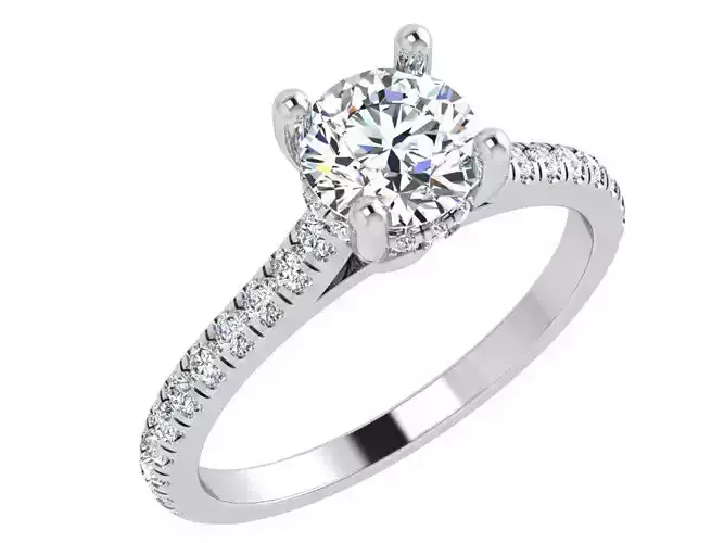 Round Diamond Cathedral Ring 4662