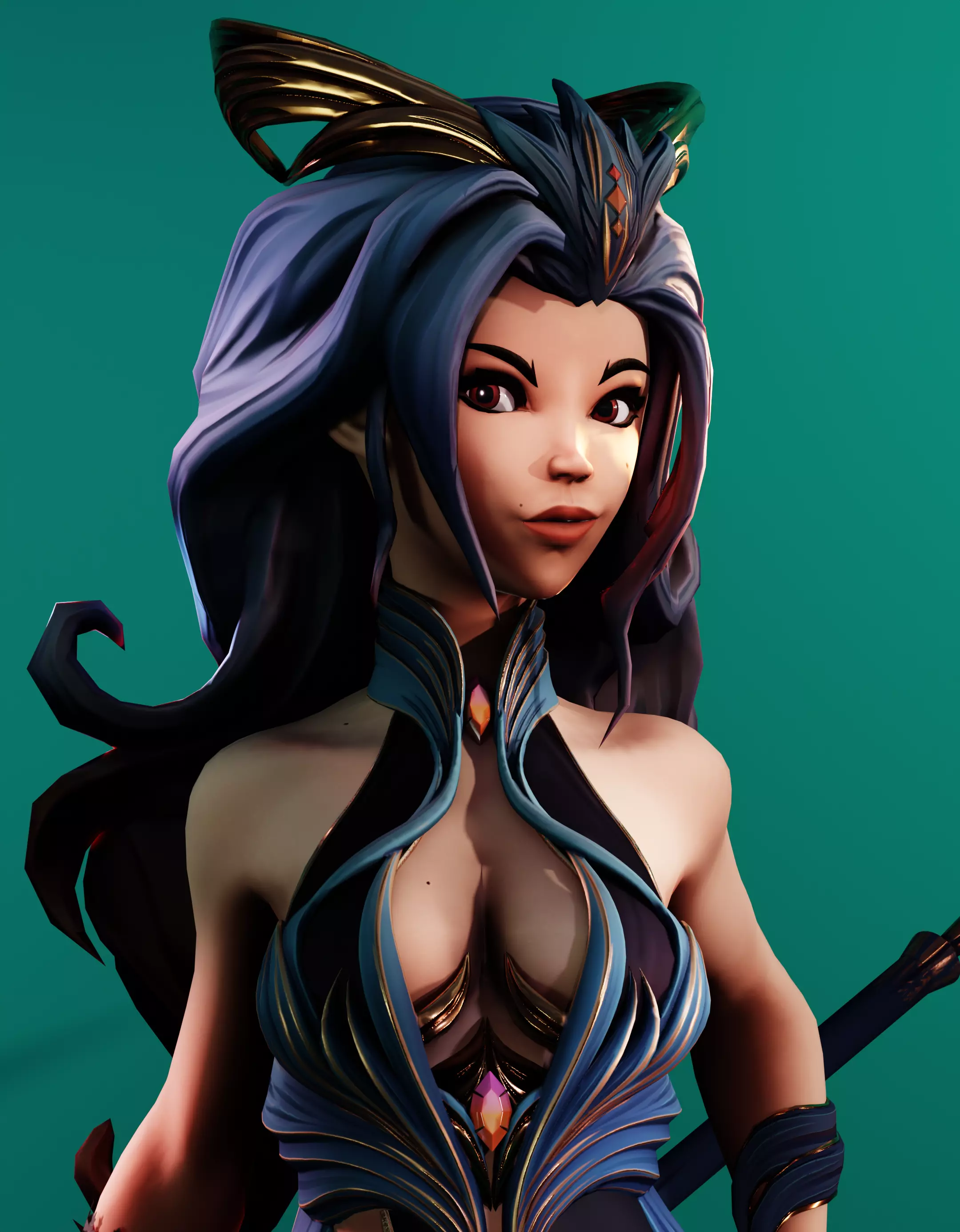  Morgana the low-poly sorcerer Low-poly 3D model_0