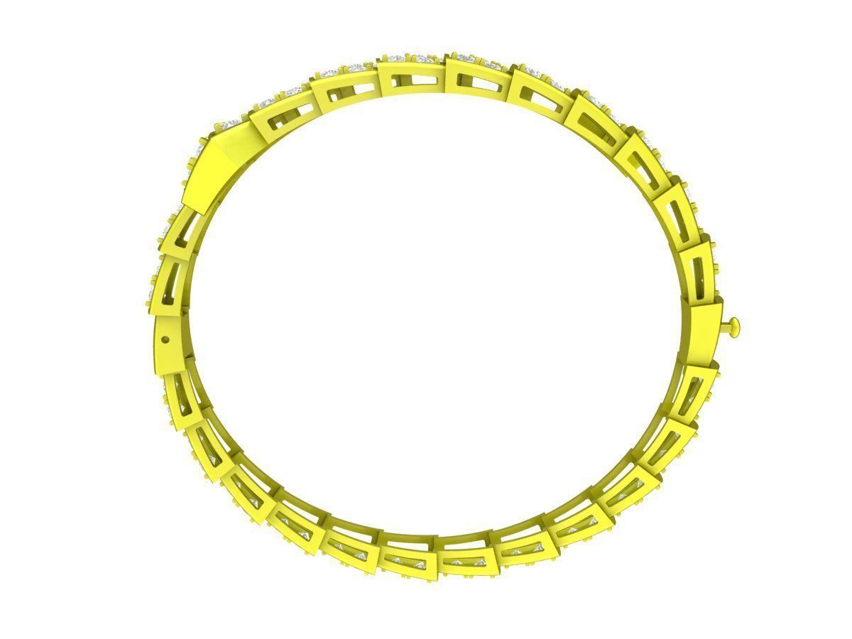 A7351 Luxury Diamond Snake Bangle Bracelets 3D Model 3D print model_3