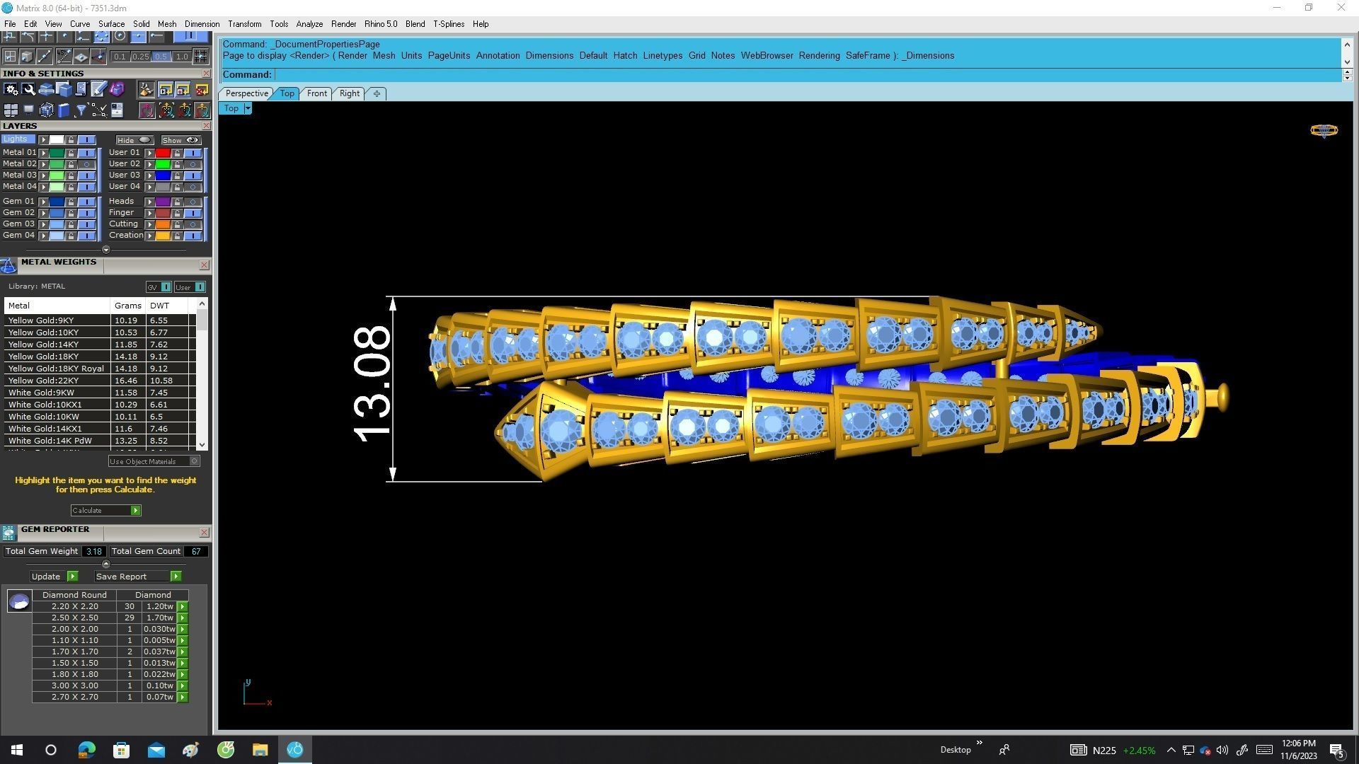 A7351 Luxury Diamond Snake Bangle Bracelets 3D Model 3D print model_5