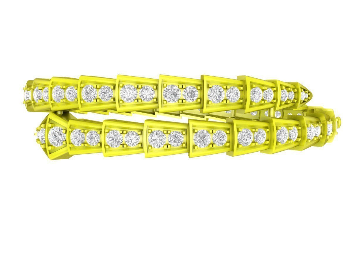 A7351 Luxury Diamond Snake Bangle Bracelets 3D Model 3D print model_2