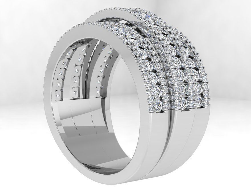 Luxury Ring With Round Diamonds 4671 3D print model_3