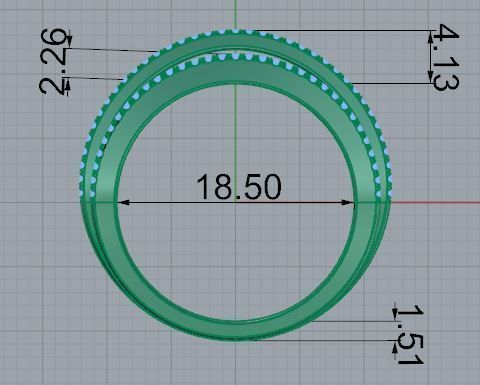 Luxury Ring With Round Diamonds 4671 3D print model_5