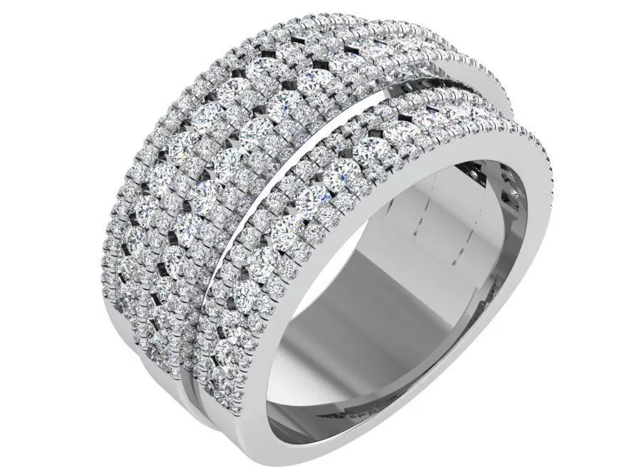 Luxury Ring With Round Diamonds 4671 3D print model_0