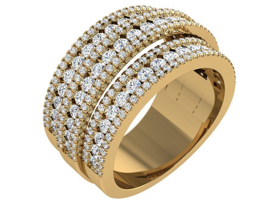 Luxury Ring With Round Diamonds 4671 3D print model_1