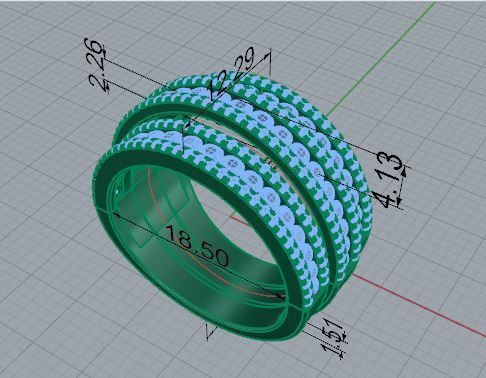 Luxury Ring With Round Diamonds 4671 3D print model_7