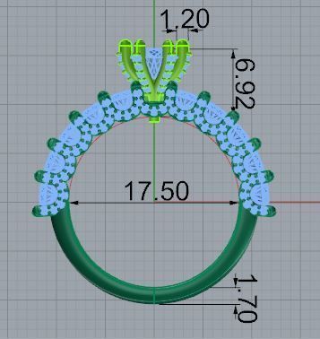 Round Six Peg Setting Ring 4672 3D print model_5