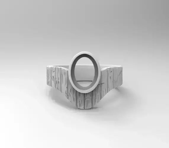 Ring for cabochon gem-Wood-3D model STL-file for 3D printing