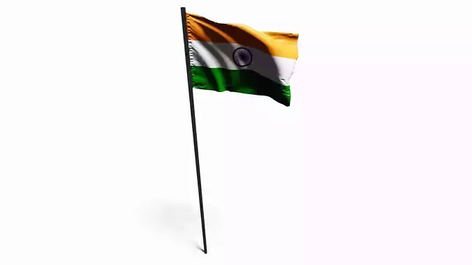 Animated Indian flag Free 3D model