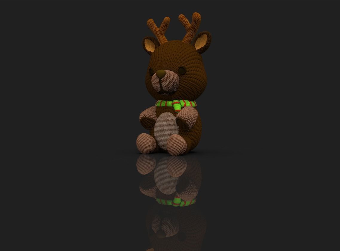 Crochet Knitted Teddy Reindeer Easy to print 3D print model_8