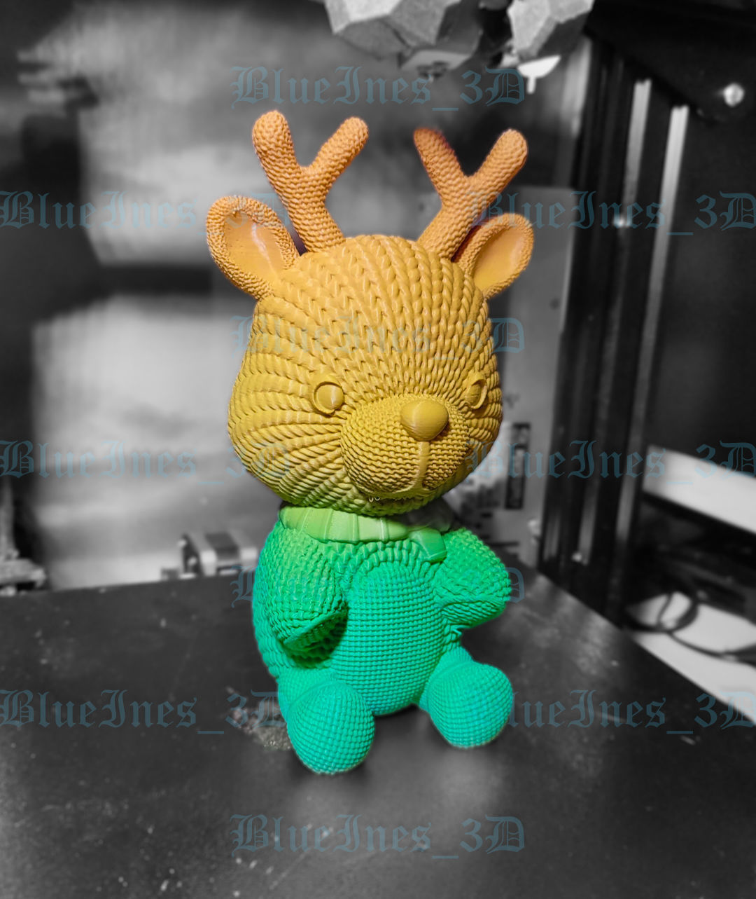 Crochet Knitted Teddy Reindeer Easy to print 3D print model_7