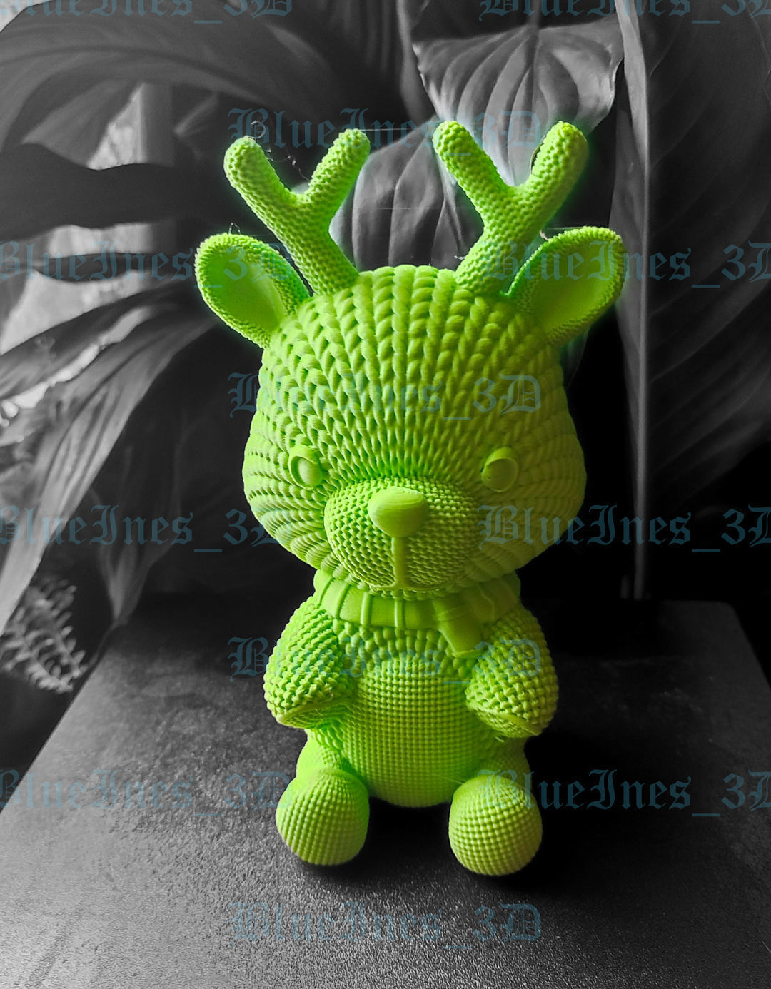 Crochet Knitted Teddy Reindeer Easy to print 3D print model_4