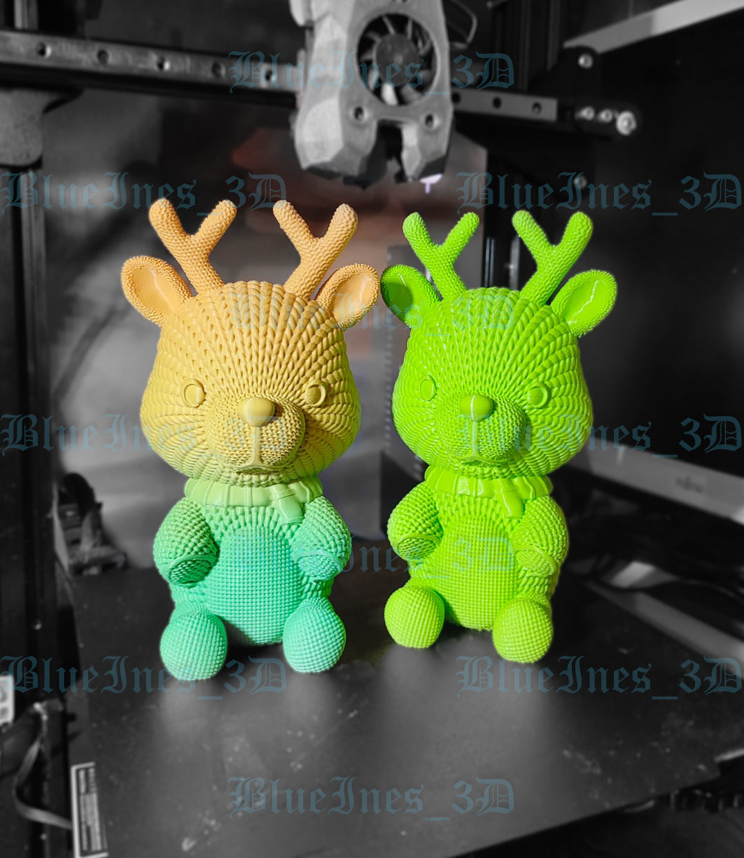 Crochet Knitted Teddy Reindeer Easy to print 3D print model_9