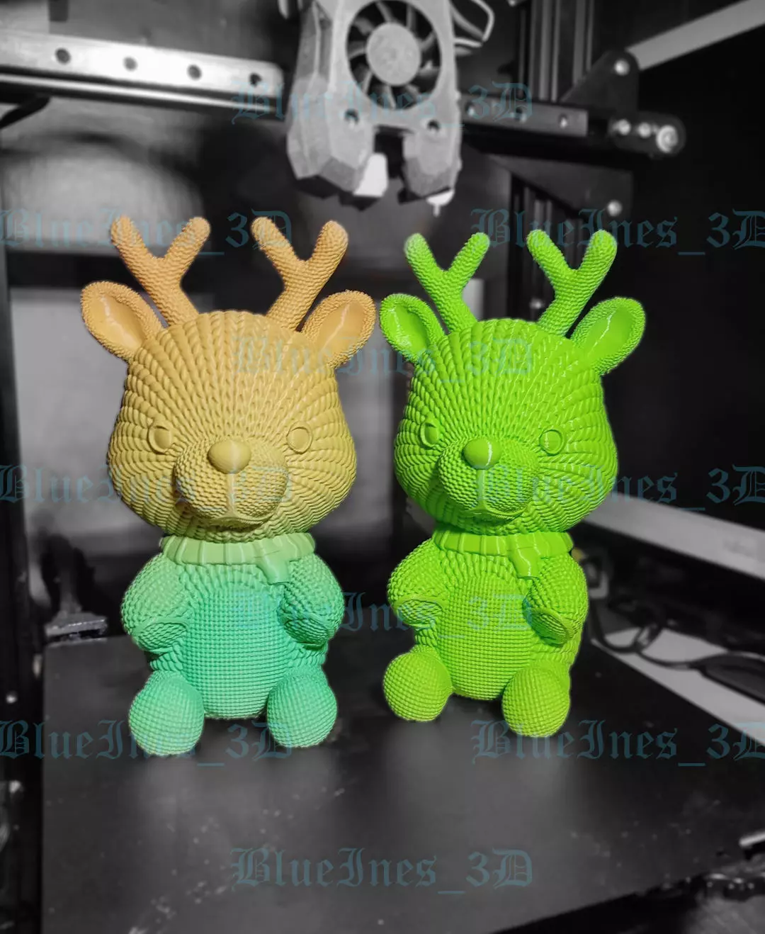 Crochet Knitted Teddy Reindeer Easy to print 3D print model_0