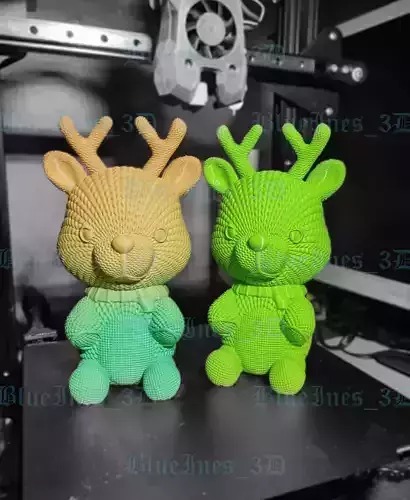 Crochet Knitted Teddy Reindeer Easy to print 3D print model