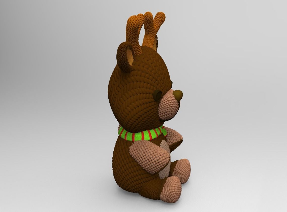 Crochet Knitted Teddy Reindeer Easy to print 3D print model_5