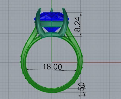 Pear Diamond Split Shank Ring 4677 3D print model_5