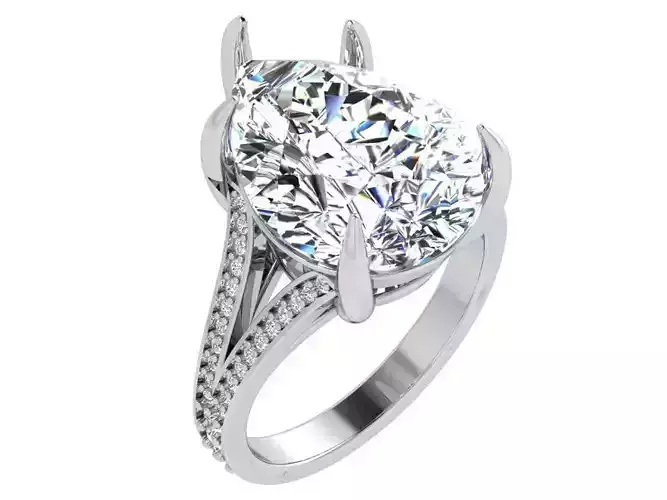 Pear Diamond Split Shank Ring 4677