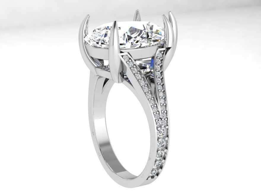 Pear Diamond Split Shank Ring 4677 3D print model_3