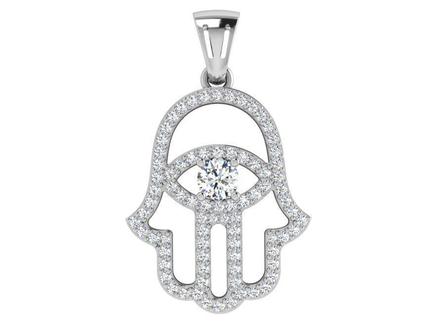 Hamsa Hand Inside Eye Pendant 4678 3D print model_2