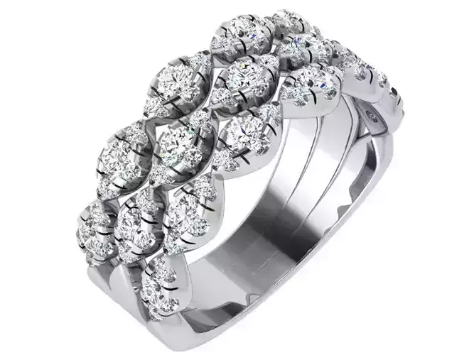 Three Row Diamond Ring 4680