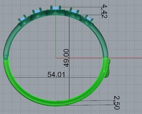 Round Diamond Bracelet 4686 3D print model_5