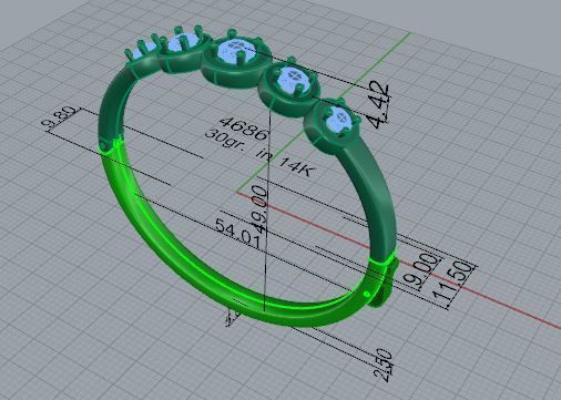 Round Diamond Bracelet 4686 3D print model_7