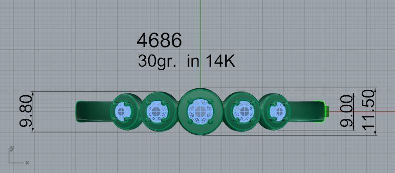 Round Diamond Bracelet 4686 3D print model_4