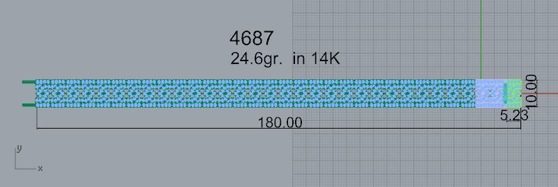 Diamond Bracelet 4687 3D print model_4