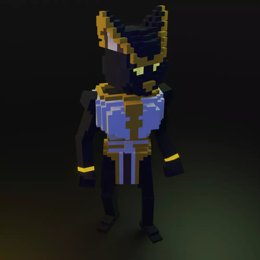 Voxel Character Sekhmet Free low-poly 3D model