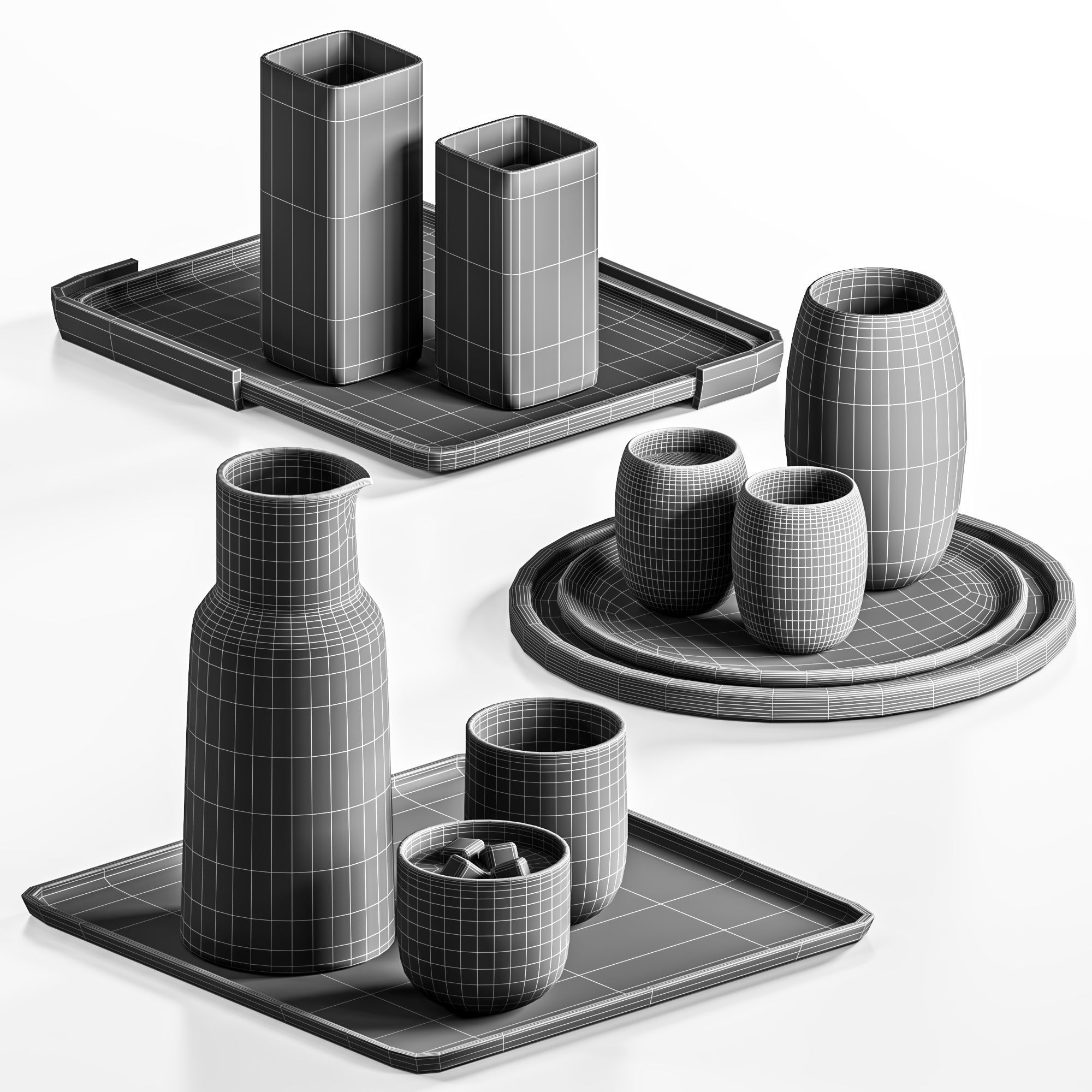 Dishes Tableware Set09 3D model_4