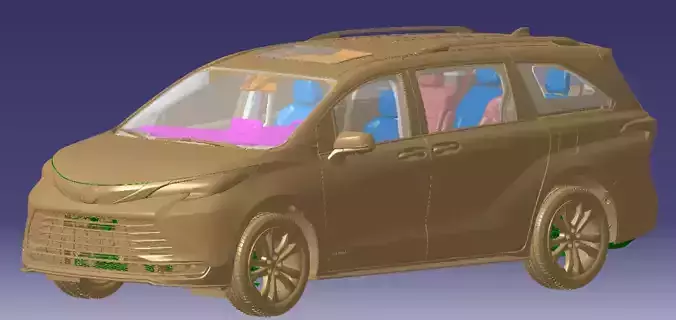 Toyota Sienna Platinum Hybrid 2021 Vehicle 3d scan model