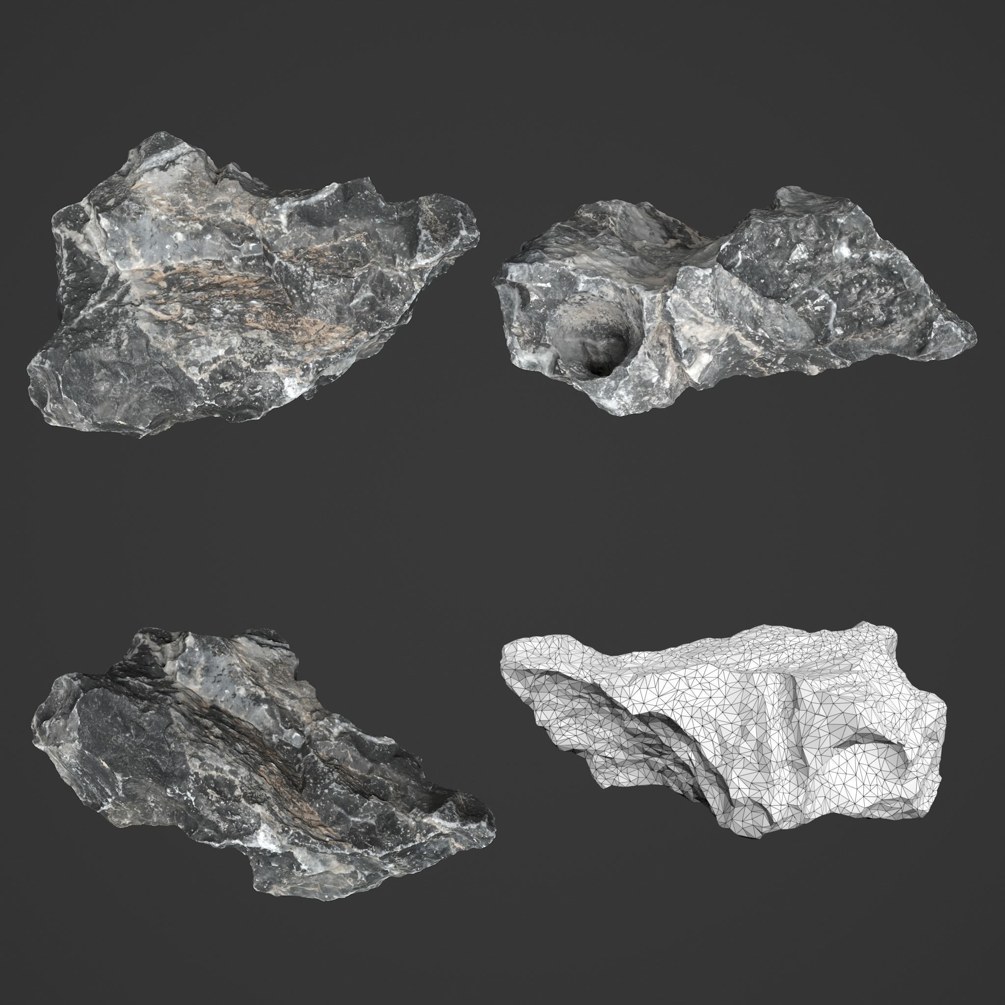 10 Erosion Rocks - High Poly - 231117 3D model_6