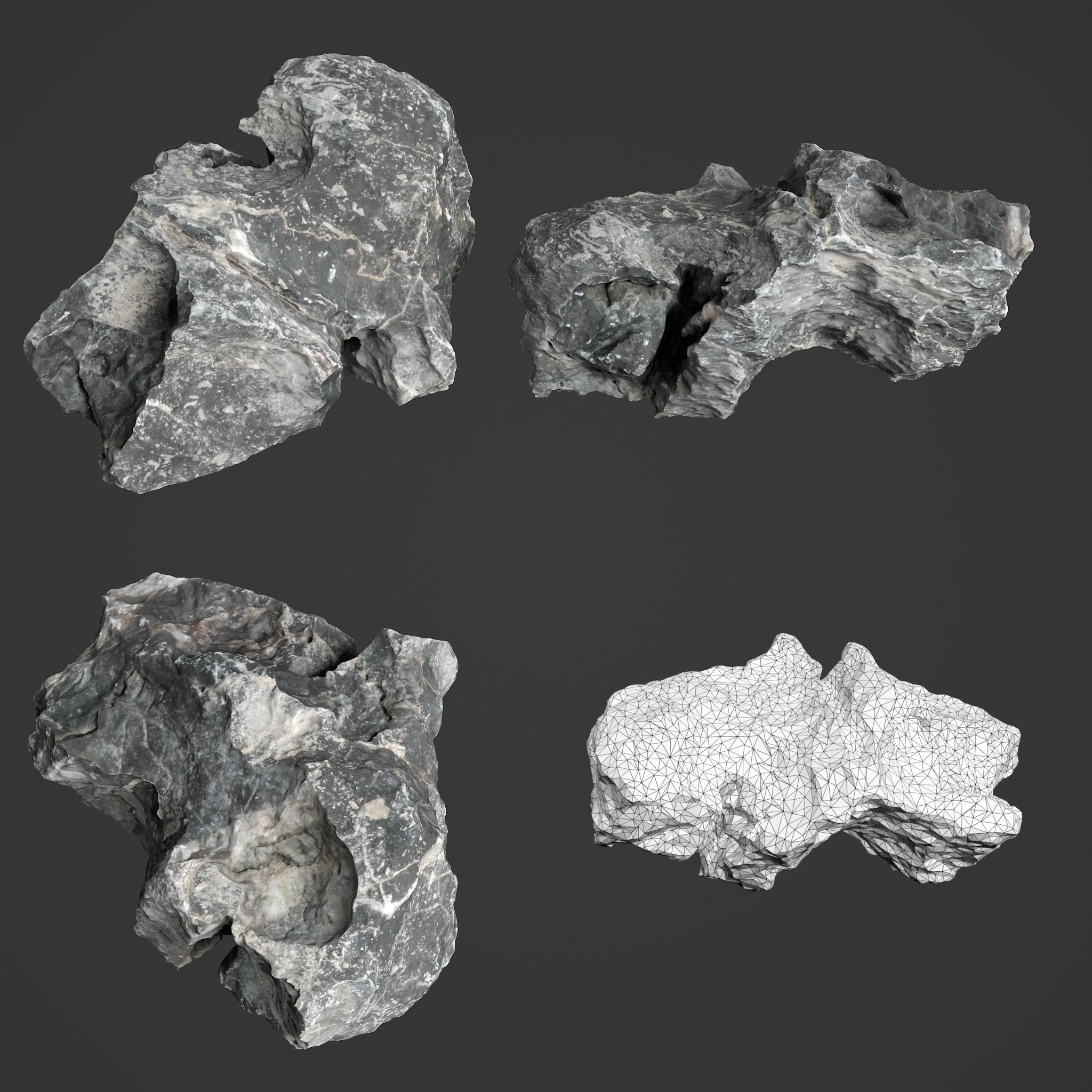 10 Erosion Rocks - High Poly - 231117 3D model_9