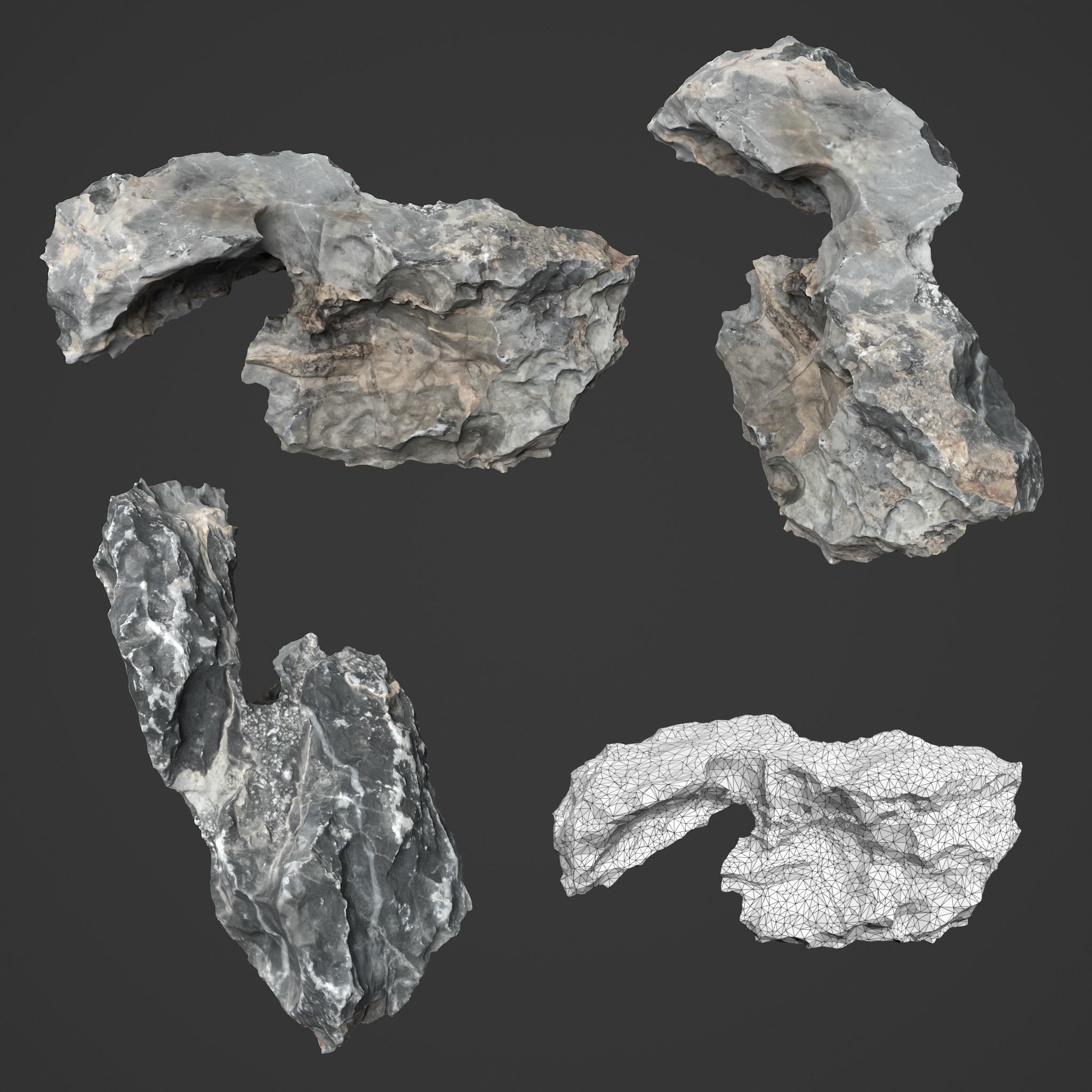 10 Erosion Rocks - High Poly - 231117 3D model_2