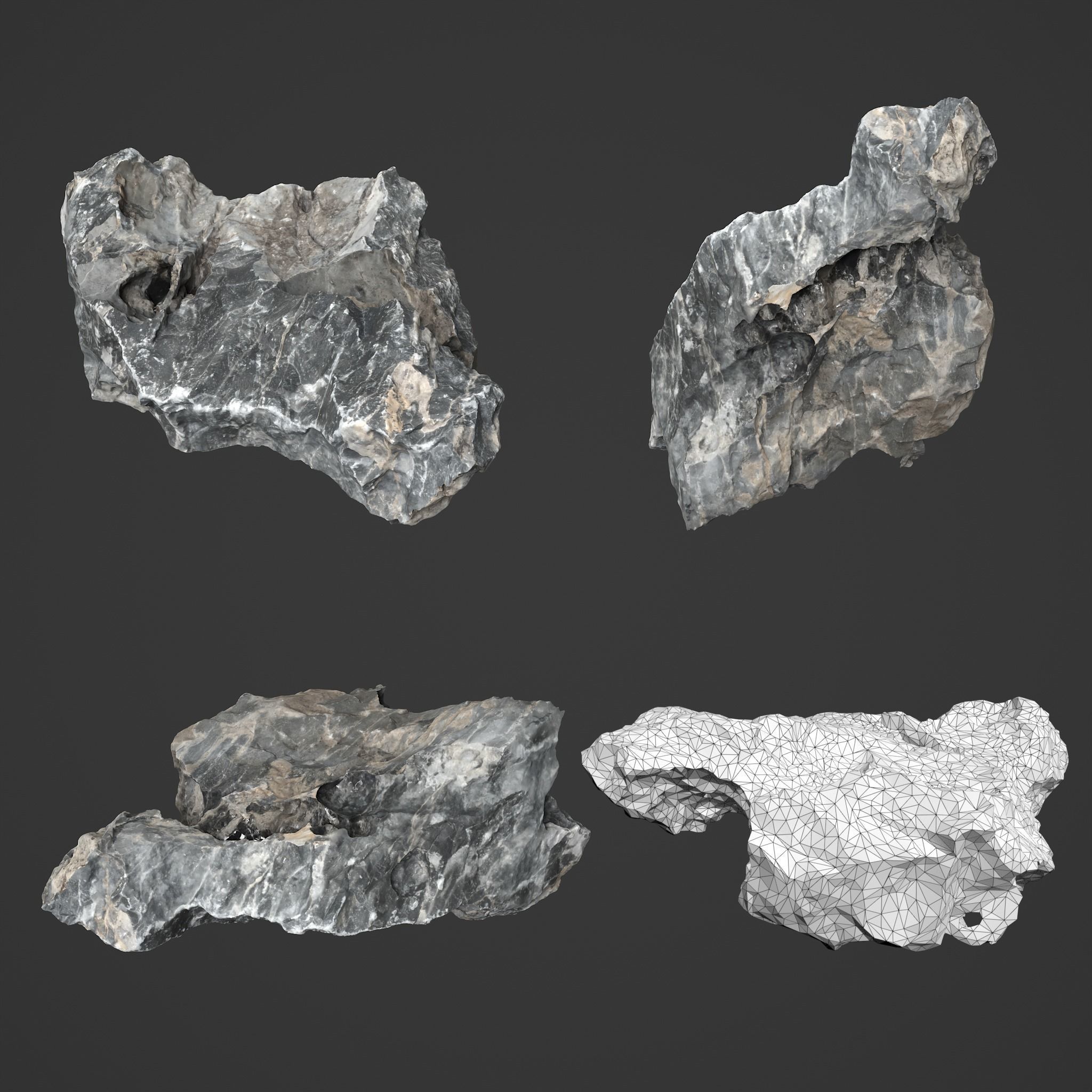 10 Erosion Rocks - High Poly - 231117 3D model_3