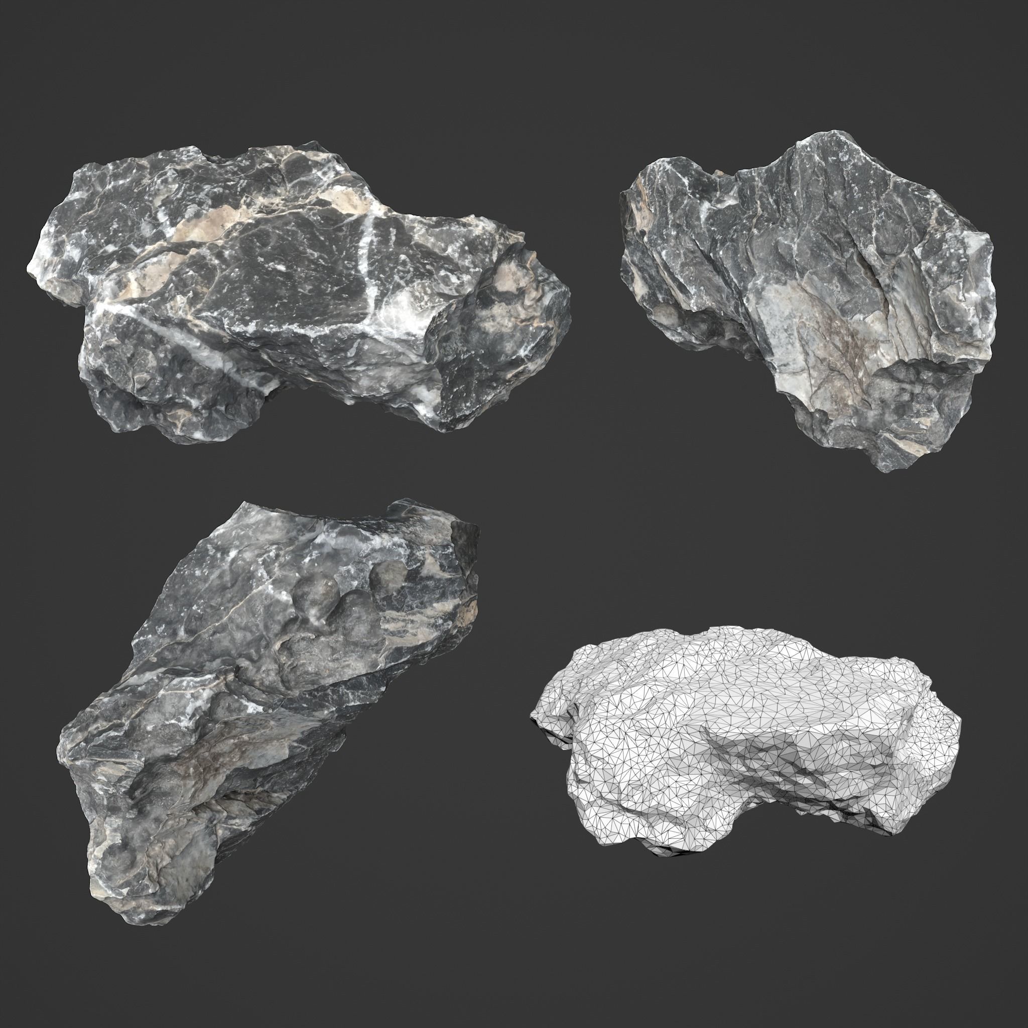 10 Erosion Rocks - High Poly - 231117 3D model_4