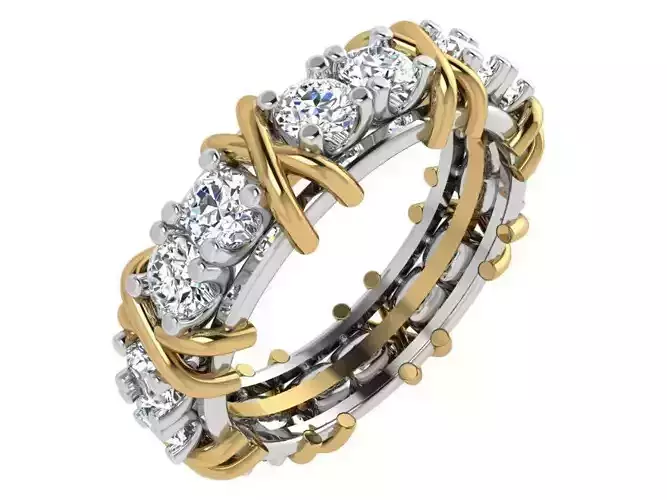 Diamond Tried Band Ring 4688